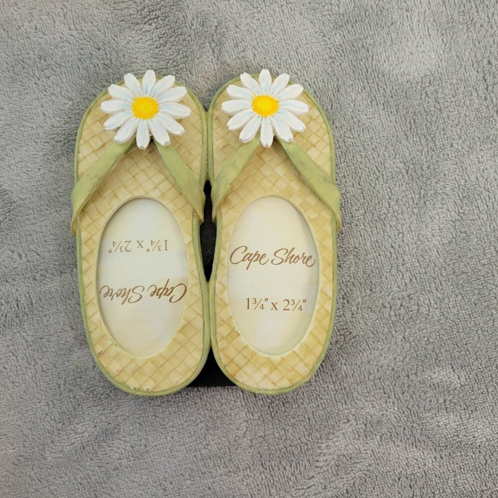 Cape Shore Flip Flops Double Photo Frame Beach Tropical Resin Picture Frame S80E